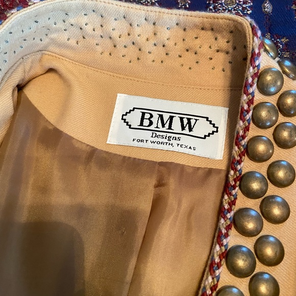 Custom wool studded military inspired western jacket - Picture 3 of 6